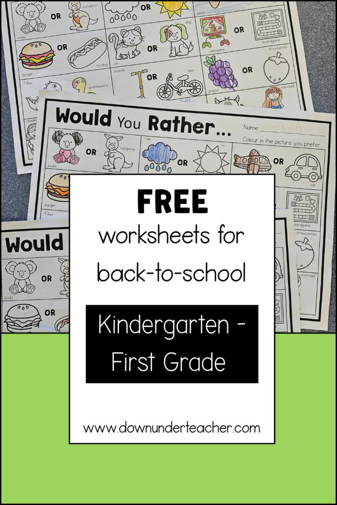 Free back-to-school worksheets for kindergarten and first grade