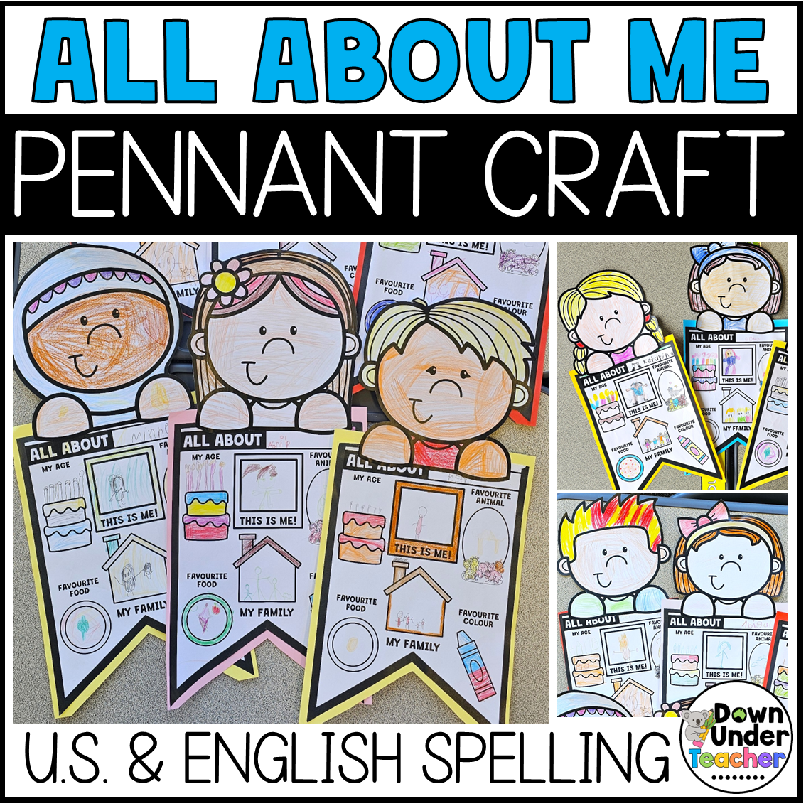 Back to School Craft Pennant First Day of School First grade Kindergarten