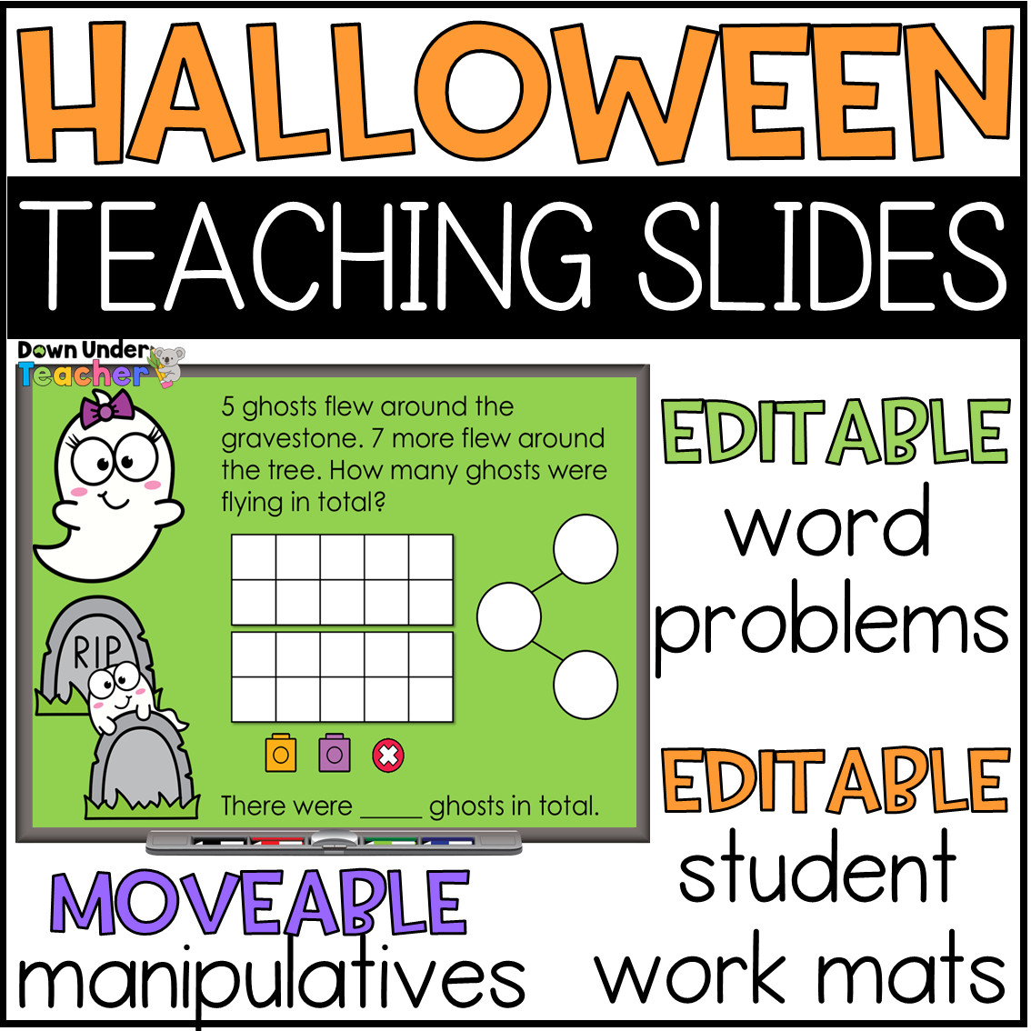Halloween Addition and Subtraction within 20 Teaching Slides