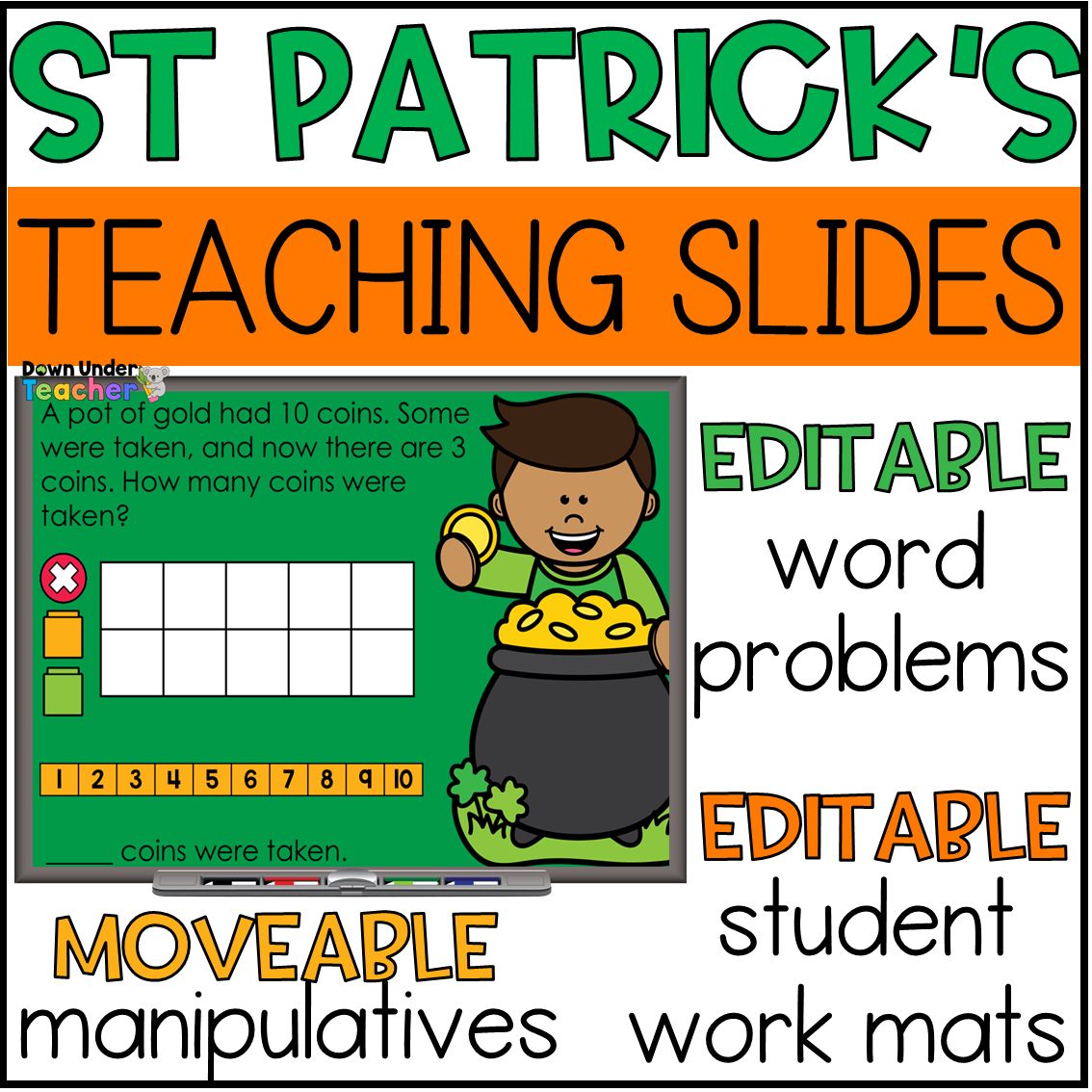 St Patrick's Day Addition and Subtraction within 20 Teaching Slides