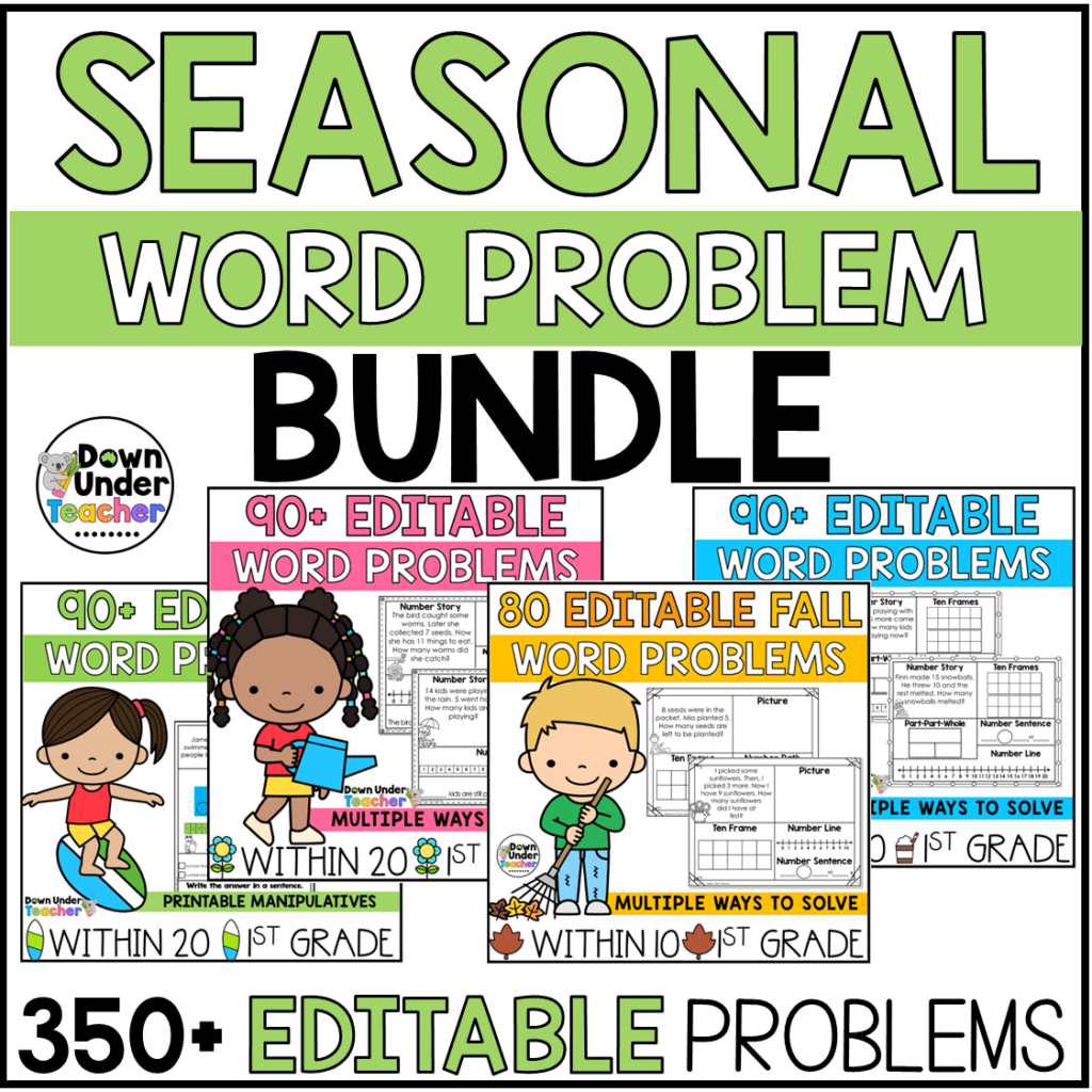 350 Editable Seasonal Word Problems