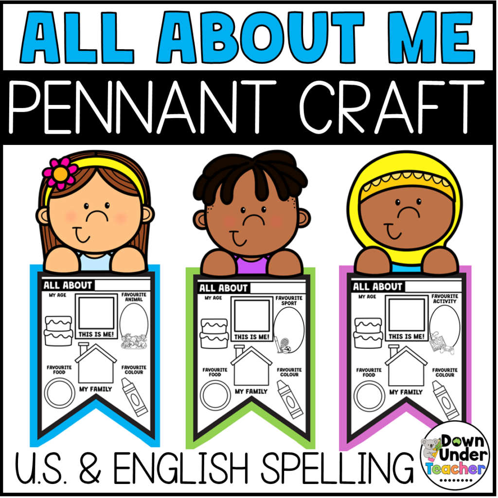 All About Me Pennant Craft for back to school