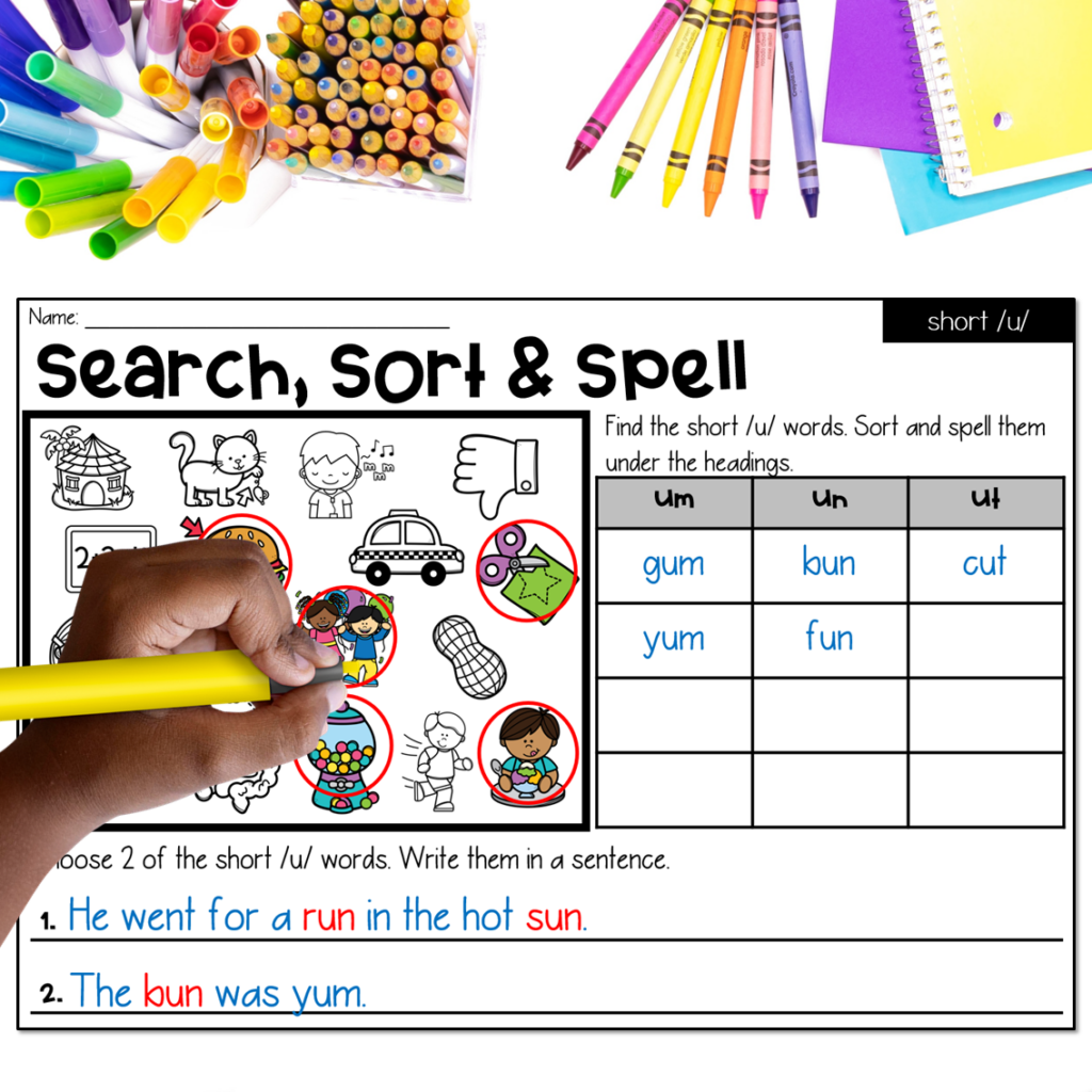 Search, Sort and SPell Phonics Literacy Center