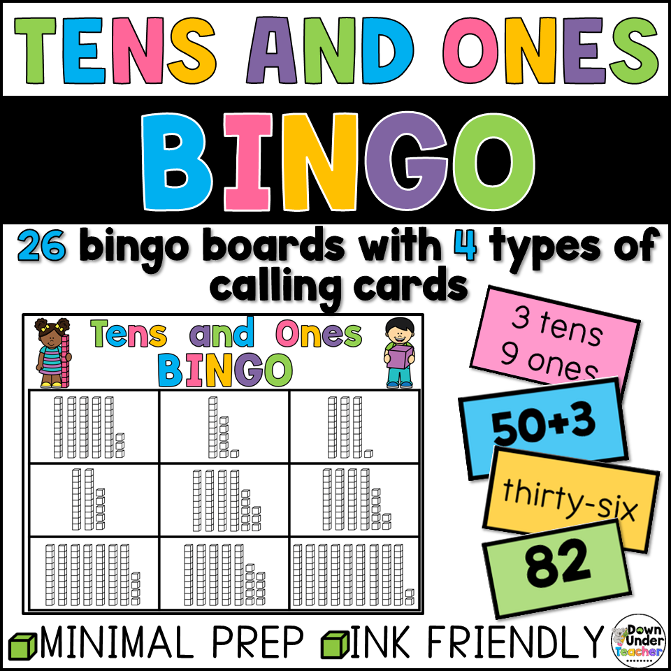 Tens and Ones Place Value Bingo First Grade