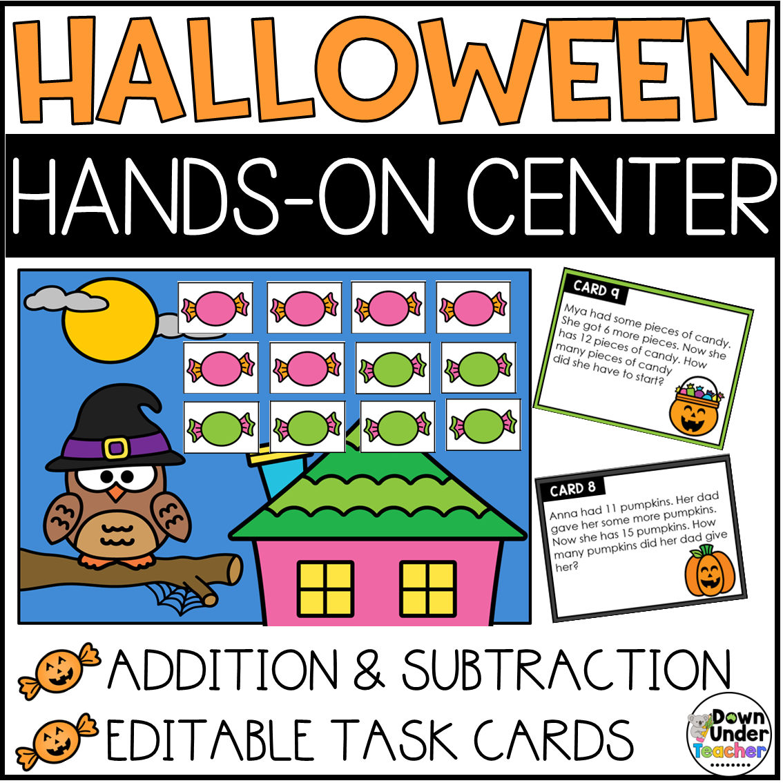 Halloween Hands On Math Center Addition and Subtraction
