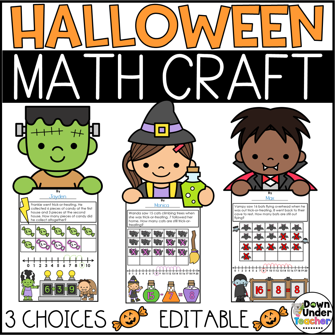 Halloween Math Craft Addition and Subtraction within 20